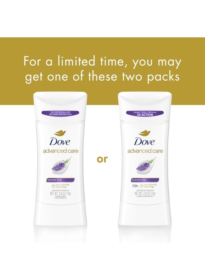Dove Advanced Care Antiperspirant Deodorant Stick Lavender Fresh, 72H Sweat & Odor Protection, Helps Skin Barrier Repair After Shaving, Soft Underarms, 74g - Image 3